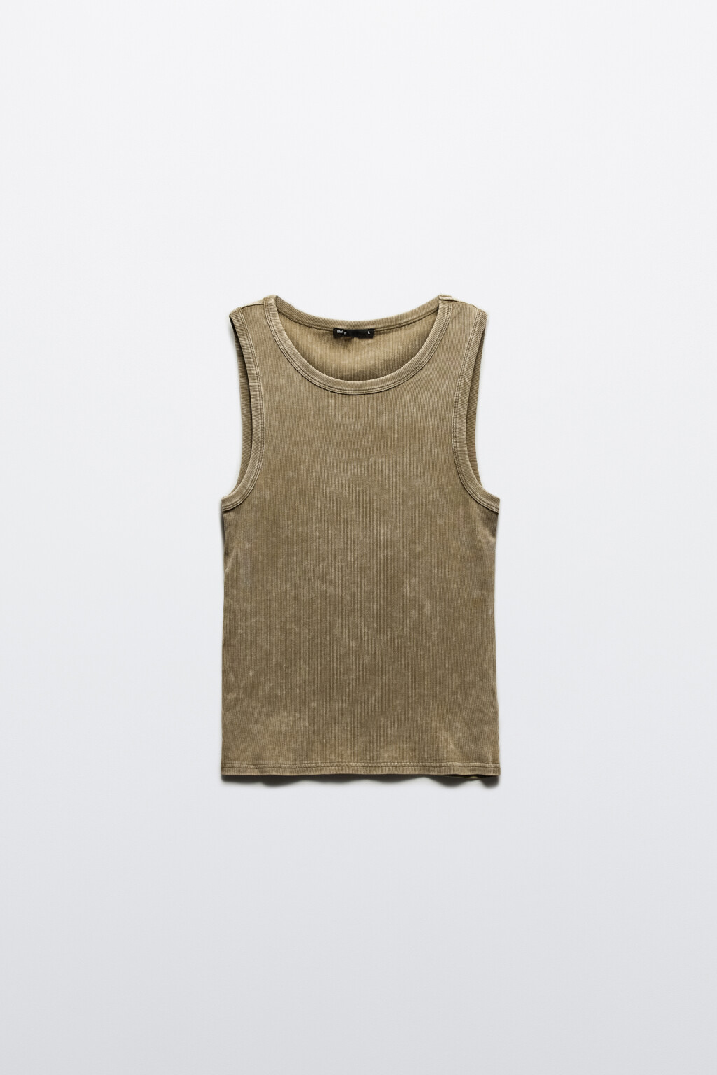 Майка в рубчик с вареным эффектом - цвет зеленый - 7