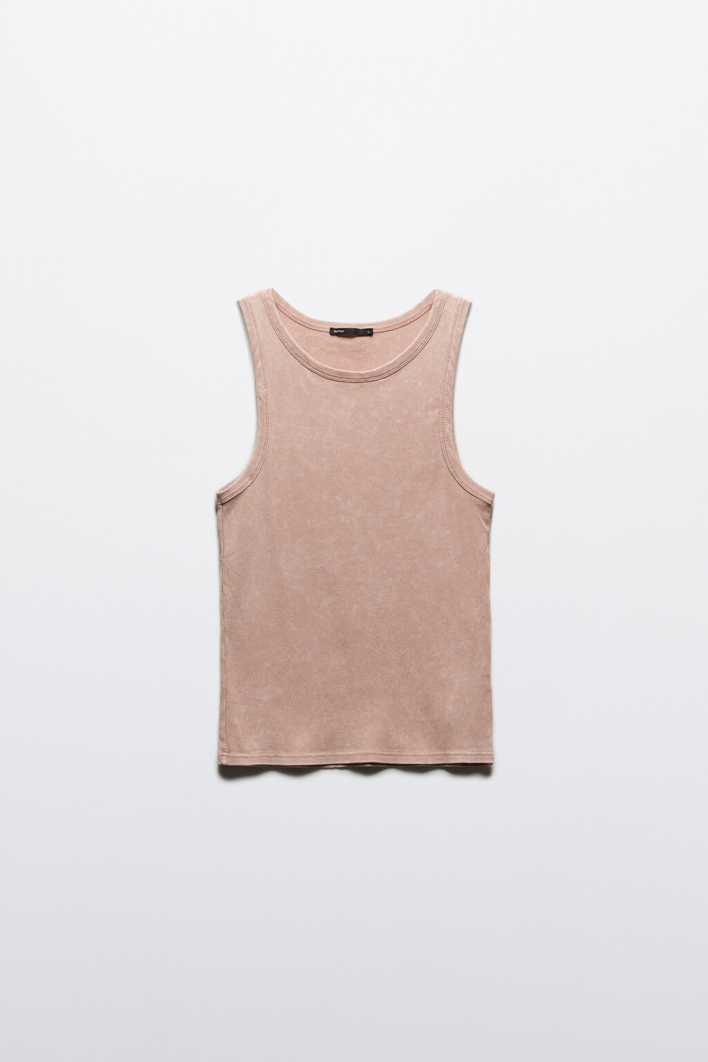 Майка в рубчик с вареным эффектом - цвет розовый - 7