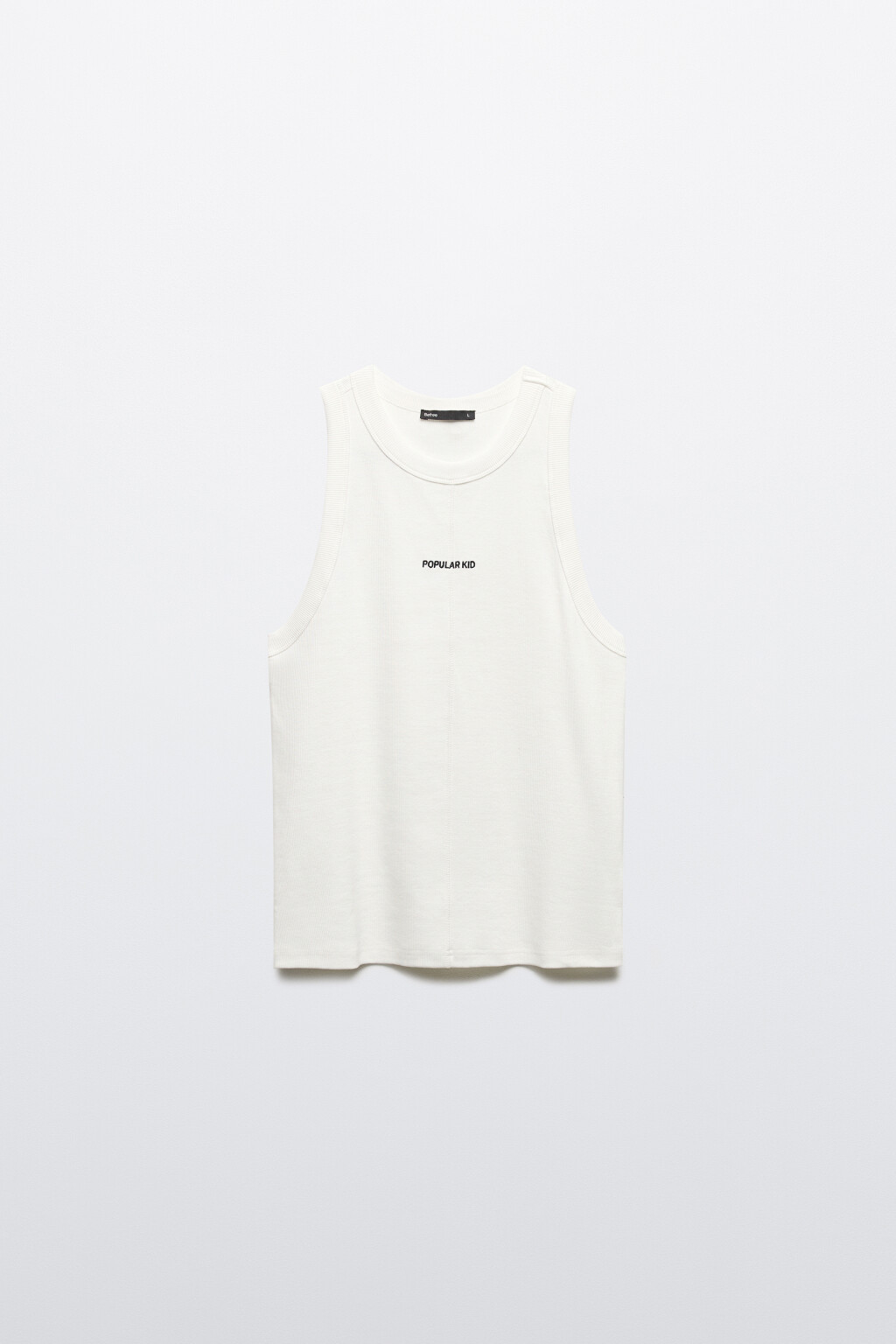 Майка в рубчик с вышивкой - цвет белый - 7