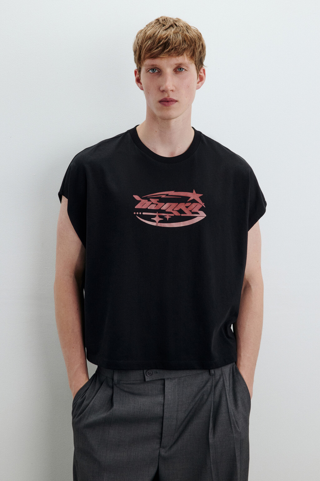 Майка свободная с принтом - цвет черный - 3