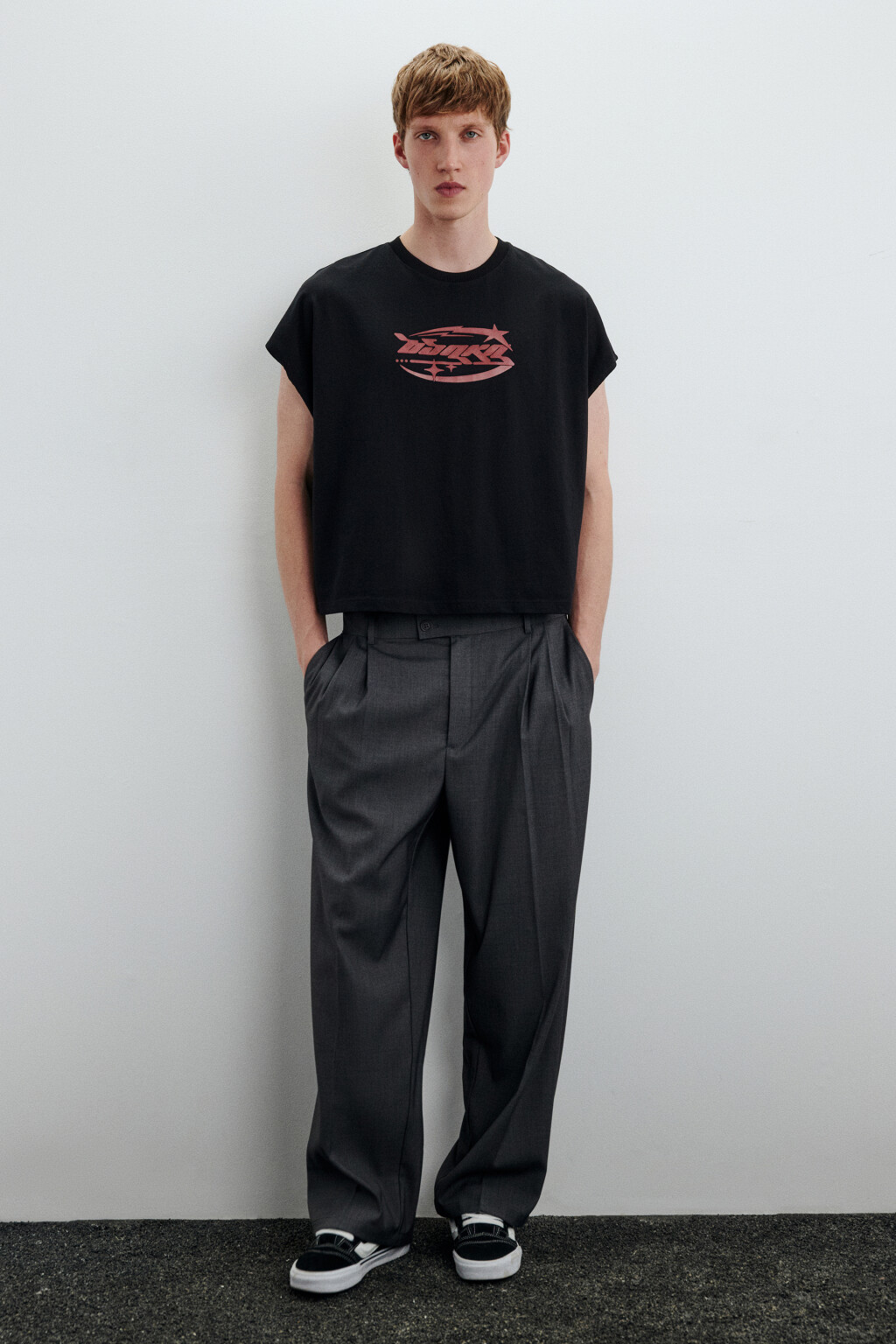 Майка свободная с принтом - цвет черный - 5