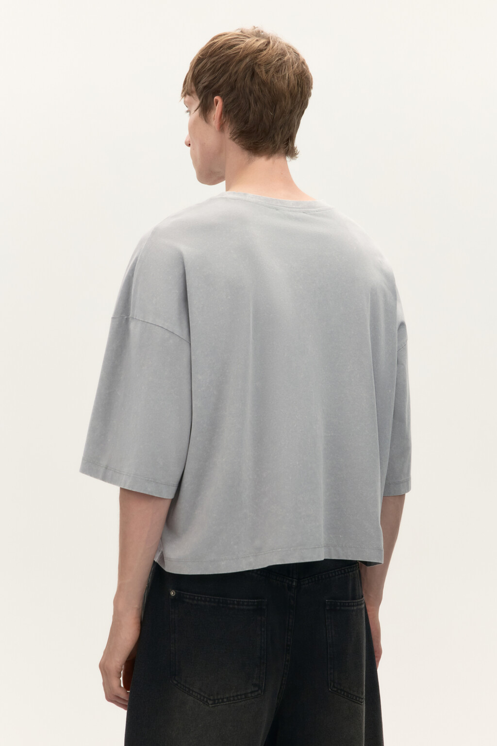 Футболка boxy fit с вареным эффектом - цвет серый - 3