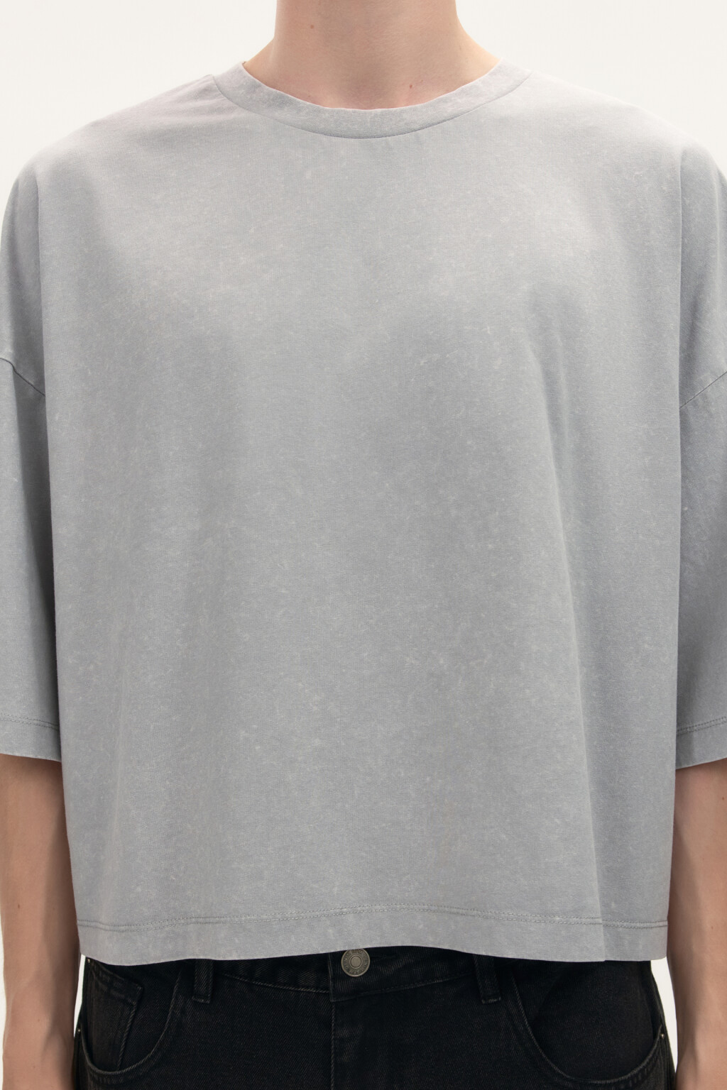 Футболка boxy fit с вареным эффектом - цвет серый - 5