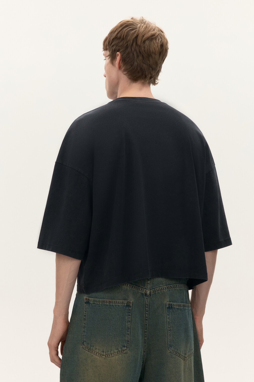 Футболка boxy fit с вареным эффектом - цвет черный - 3