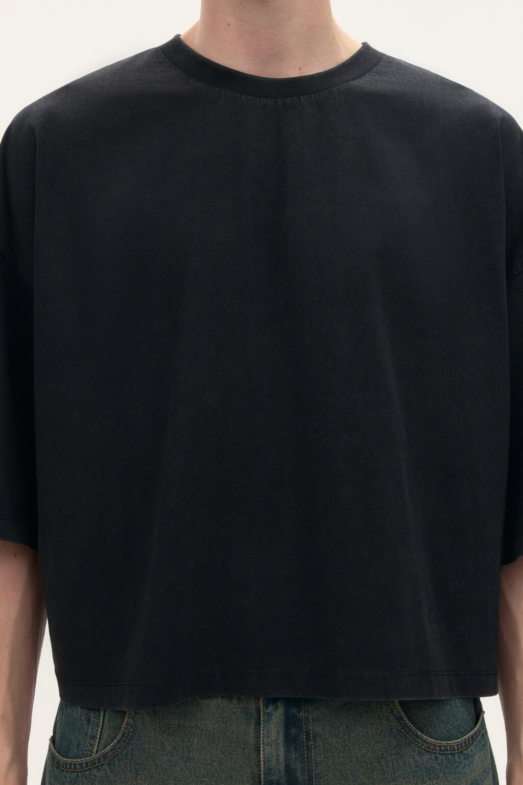 Футболка boxy fit с вареным эффектом - цвет черный - 5