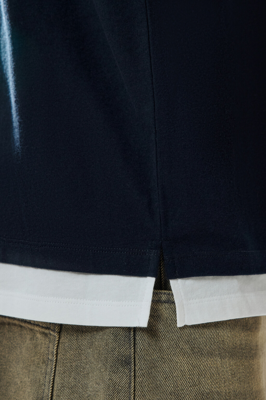 Лонгслив двуслойный с застежкой на груди - цвет черный - 7