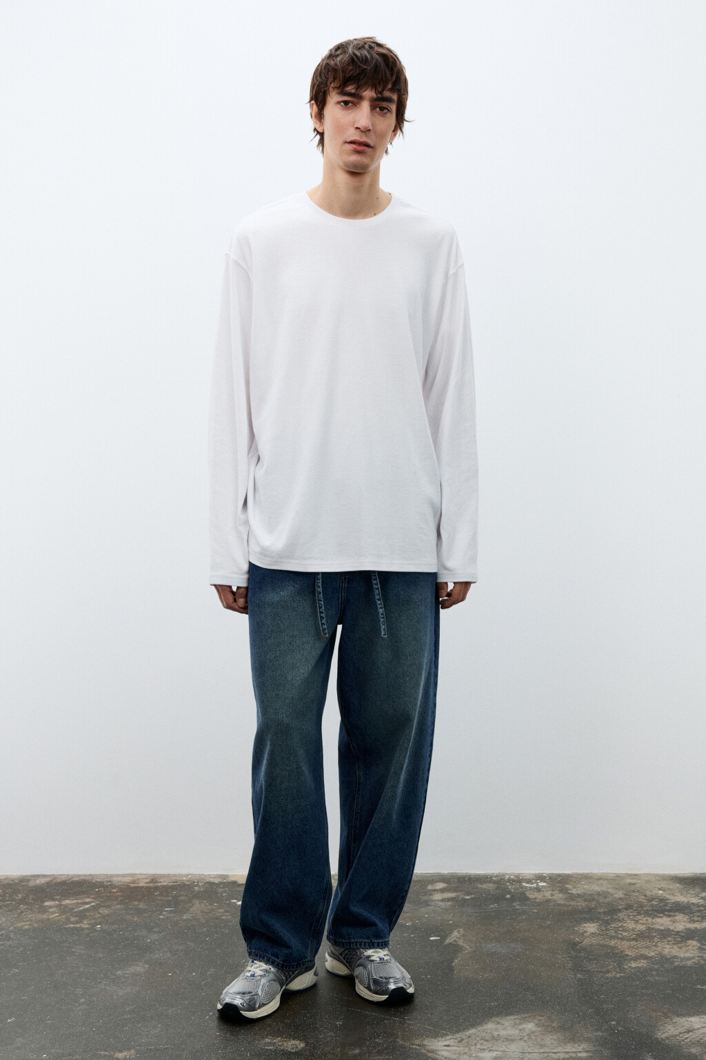 Лонгслив базовый трикотажный - цвет белый - 4