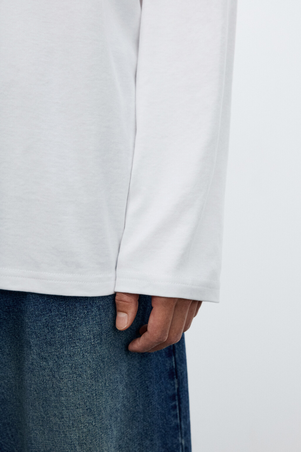 Лонгслив базовый трикотажный - цвет белый - 6