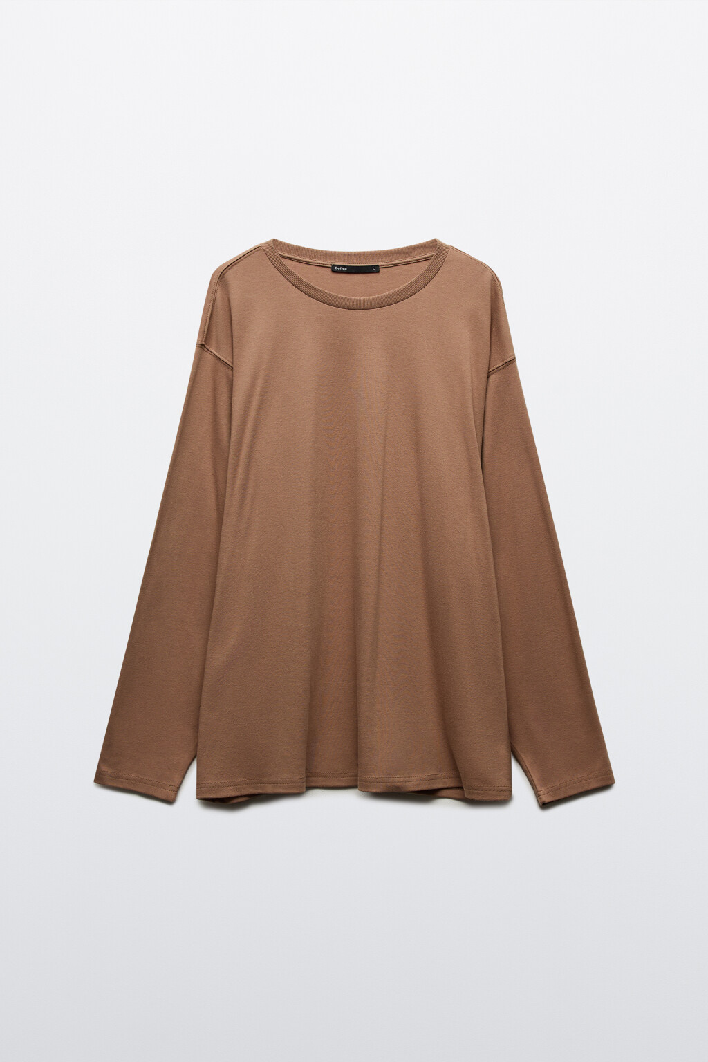 Лонгслив базовый трикотажный - цвет коричневый - 7