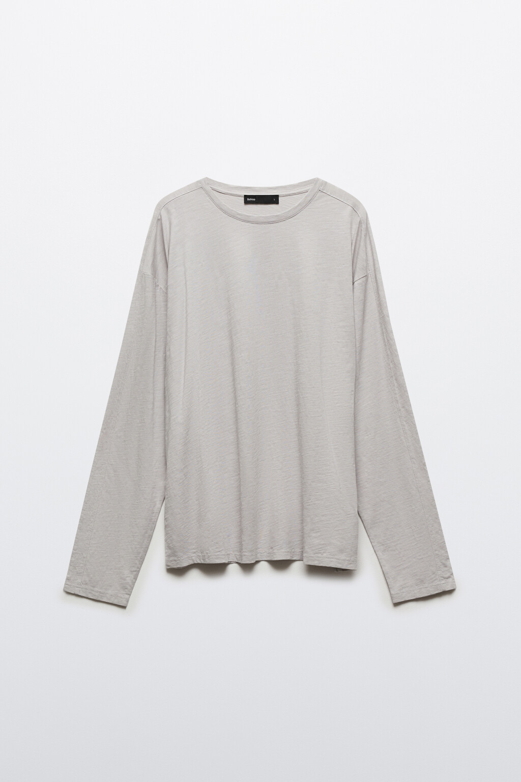 Лонгслив из хлопкового трикотажа - цвет серый - 7