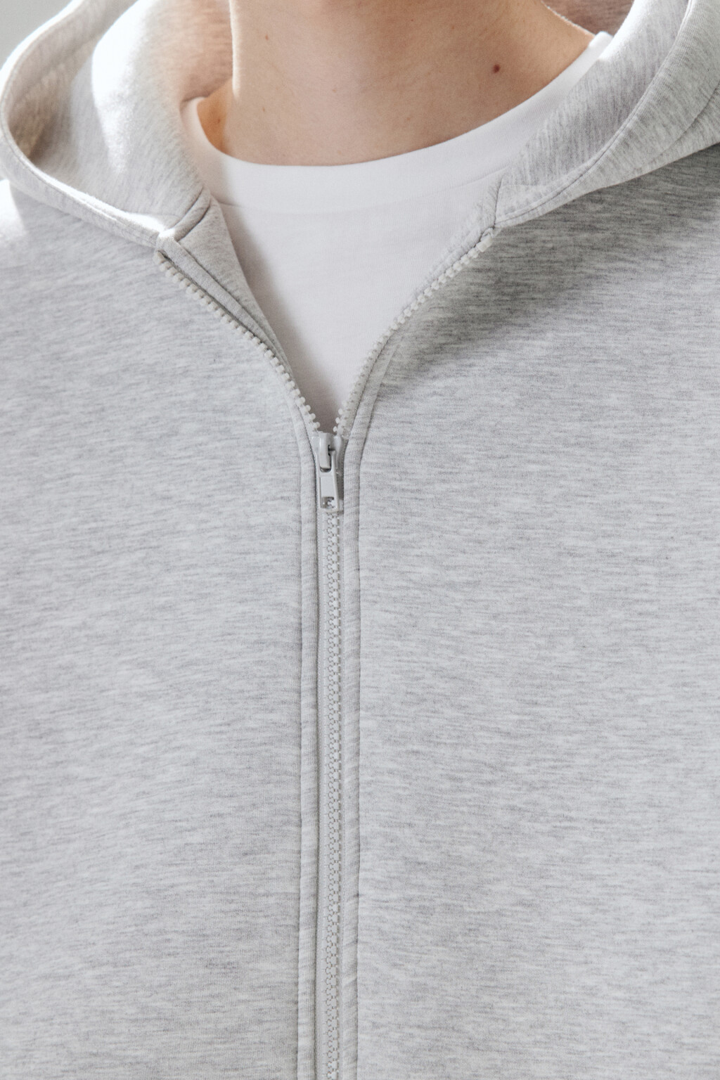 Худи-зипка из футера с капюшоном - цвет серый - 5