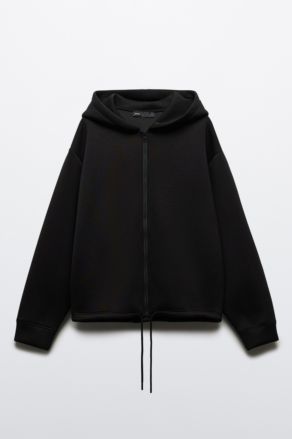 Худи-зипка из футера с капюшоном - цвет черный - 7