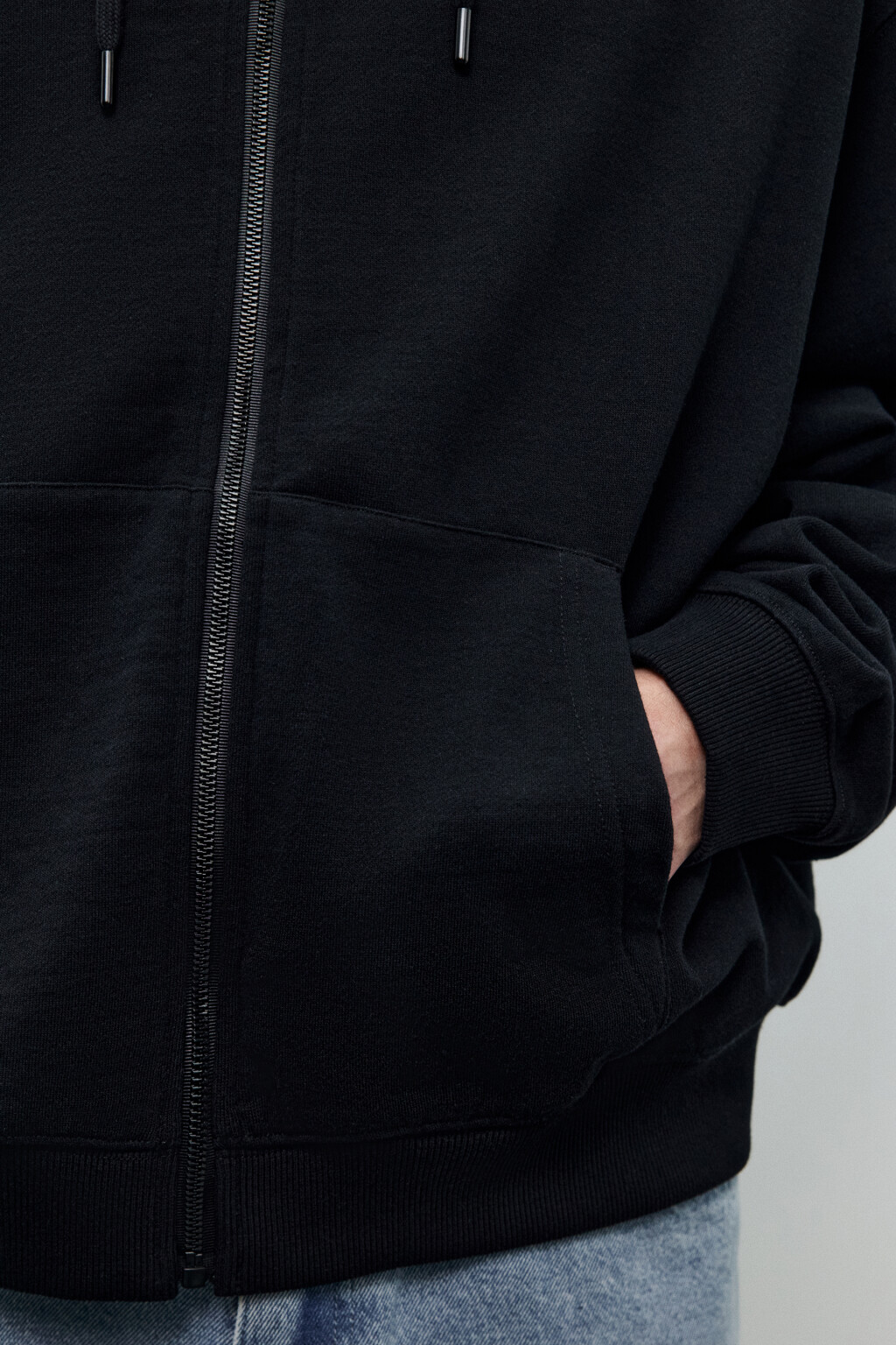 Худи-зипка с капюшоном - цвет черный - 6