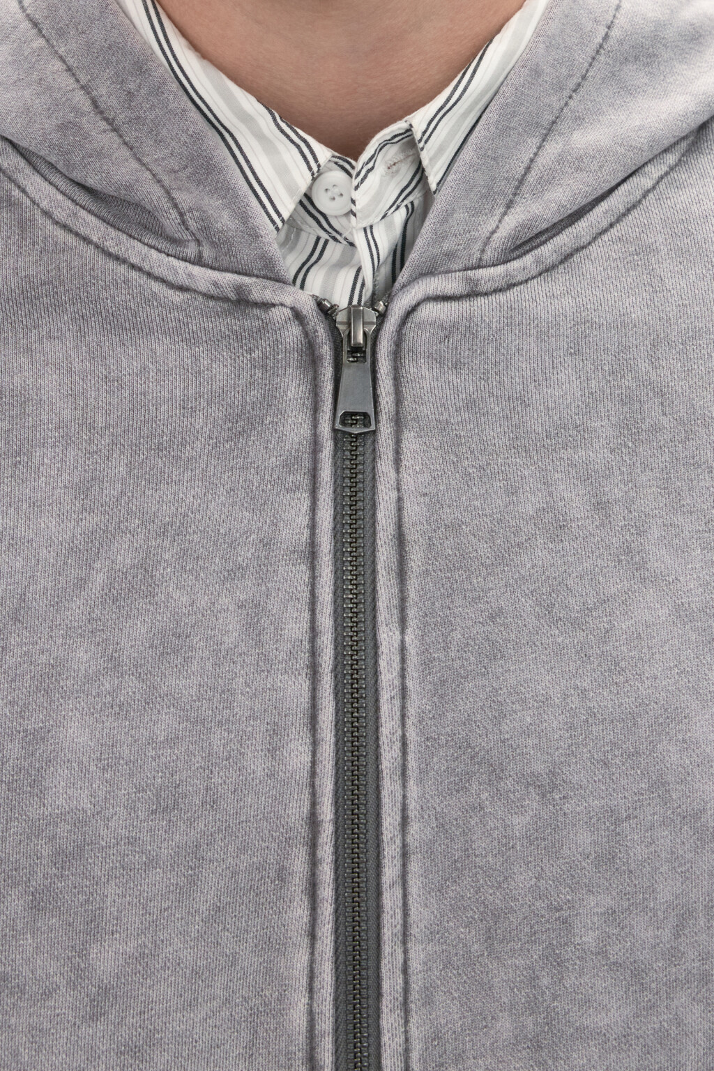 Худи-зипка oversize с вареным эффектом - цвет серый - 7