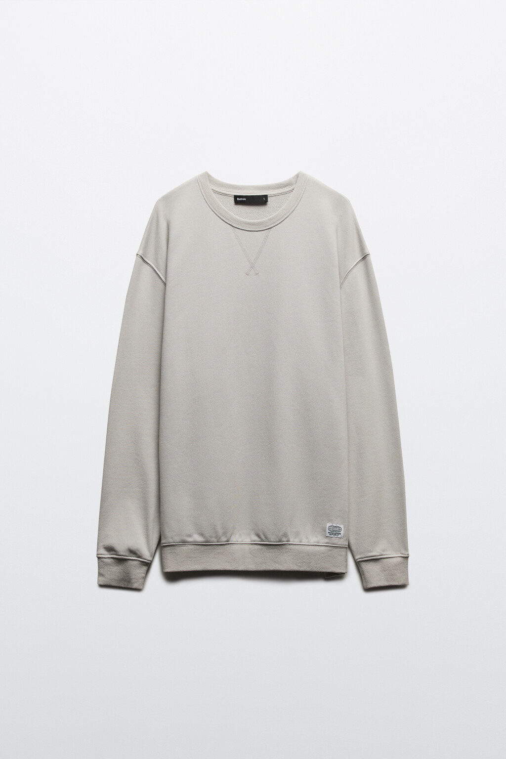 Свитшот из футера с нашивкой - цвет серый - 8
