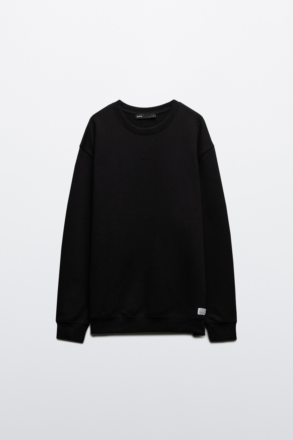 Свитшот из футера с нашивкой - цвет черный - 8