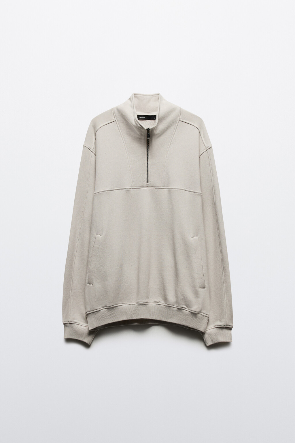 Толстовка half zip из футера - цвет бежевый - 8