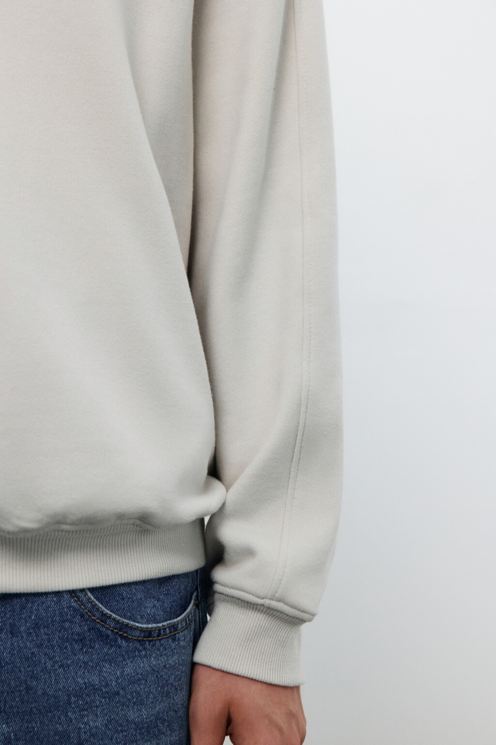 Толстовка half zip из футера - цвет бежевый - 6