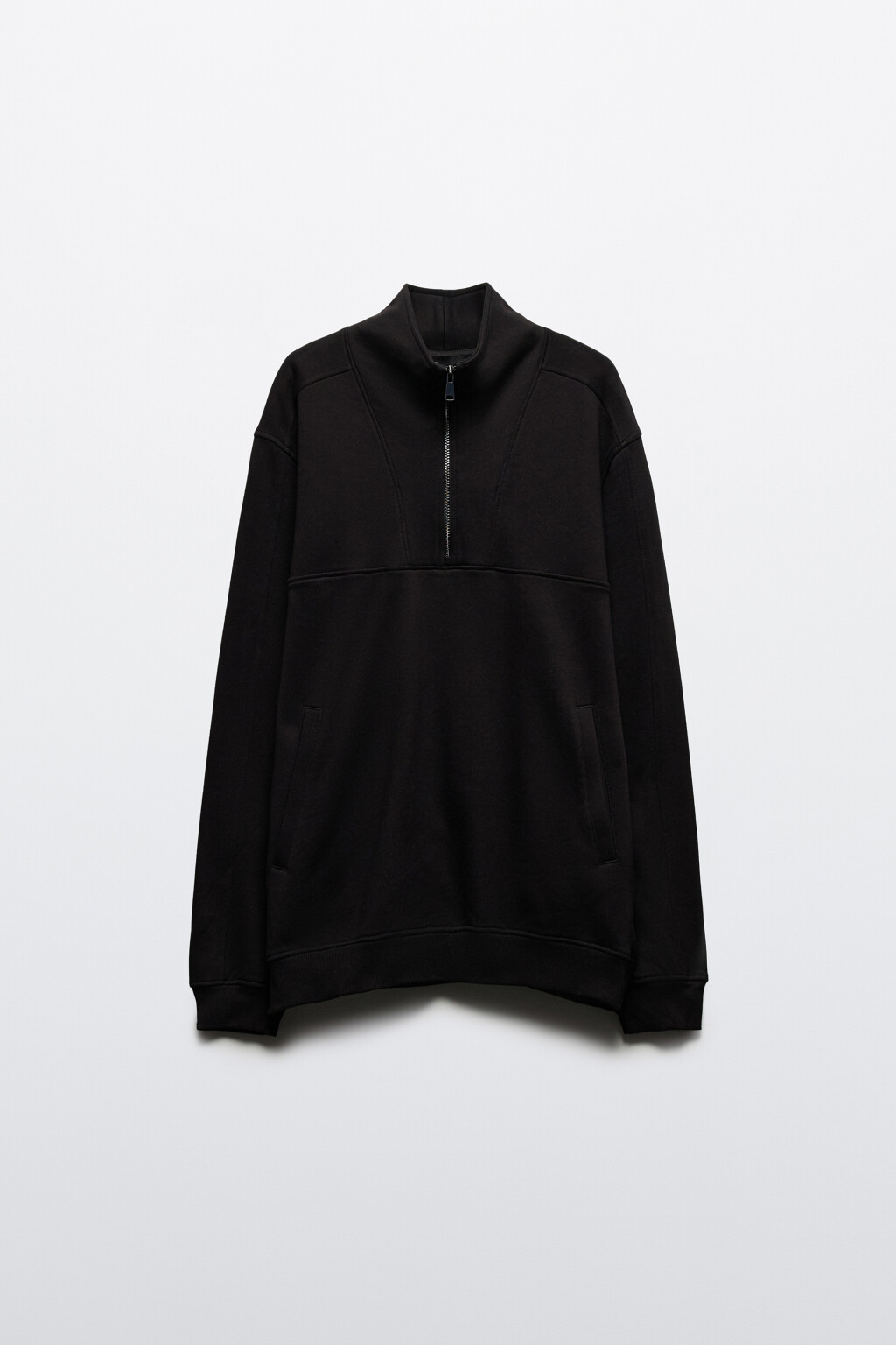 Толстовка half zip из футера - цвет черный - 8