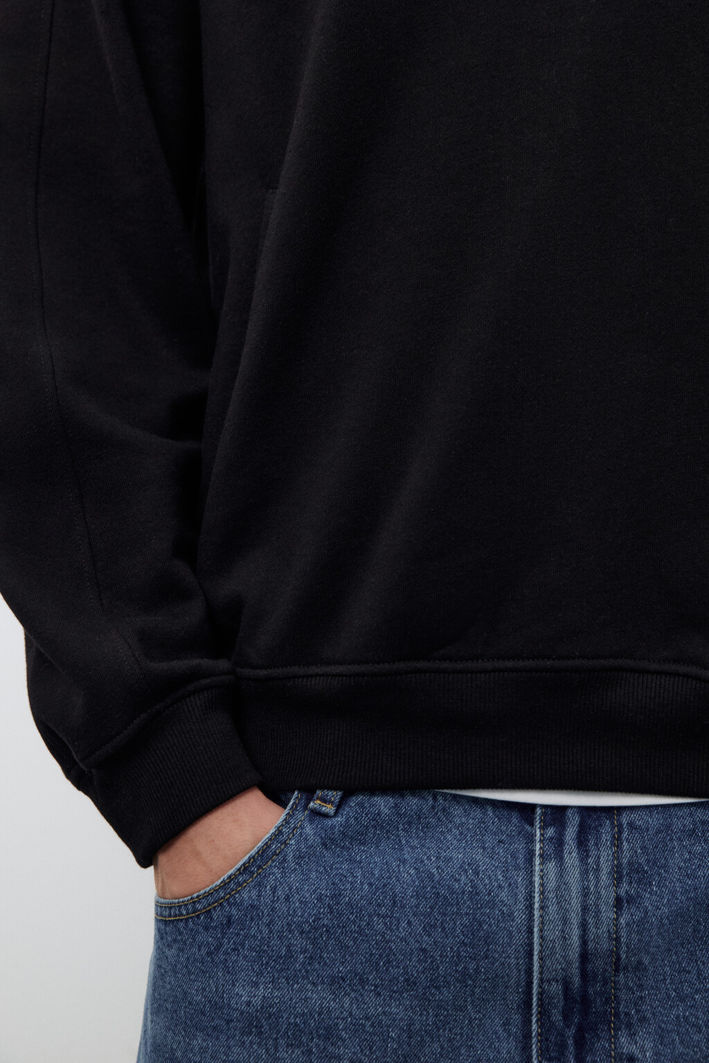 Толстовка half zip из футера - цвет черный - 6