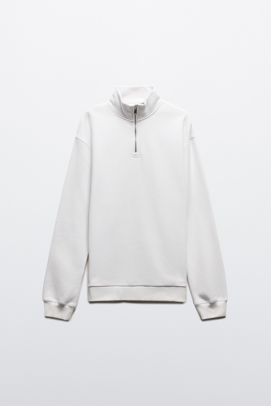 Толстовка half zip из футера - цвет белый - 8