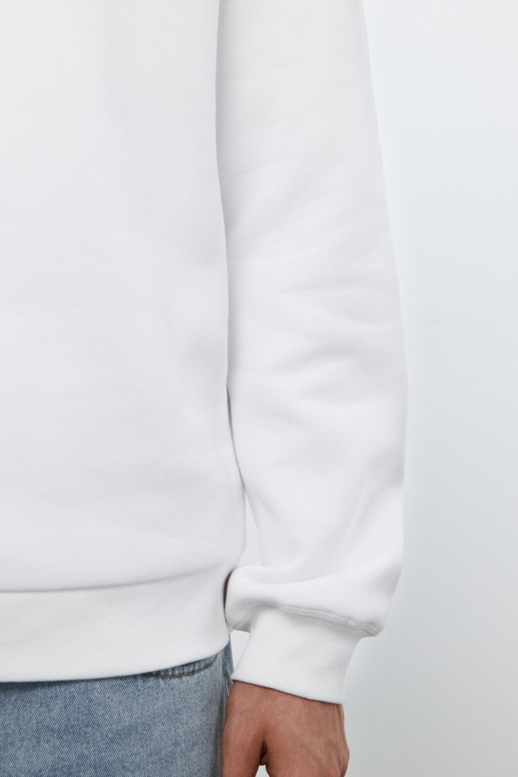 Толстовка half zip из футера - цвет белый - 6