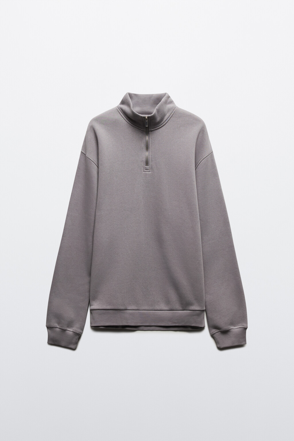 Толстовка half zip из футера - цвет серый - 8