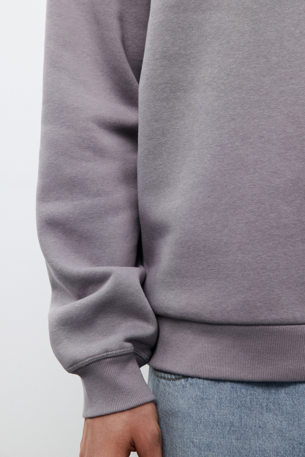 Толстовка half zip из футера - цвет серый - 6