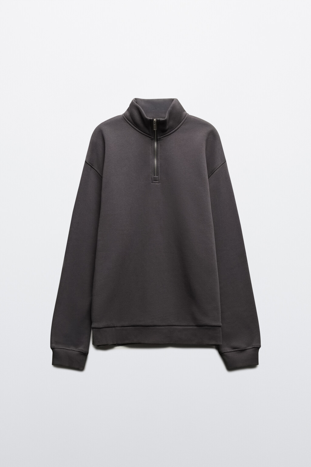 Толстовка half zip из футера - цвет серый - 8