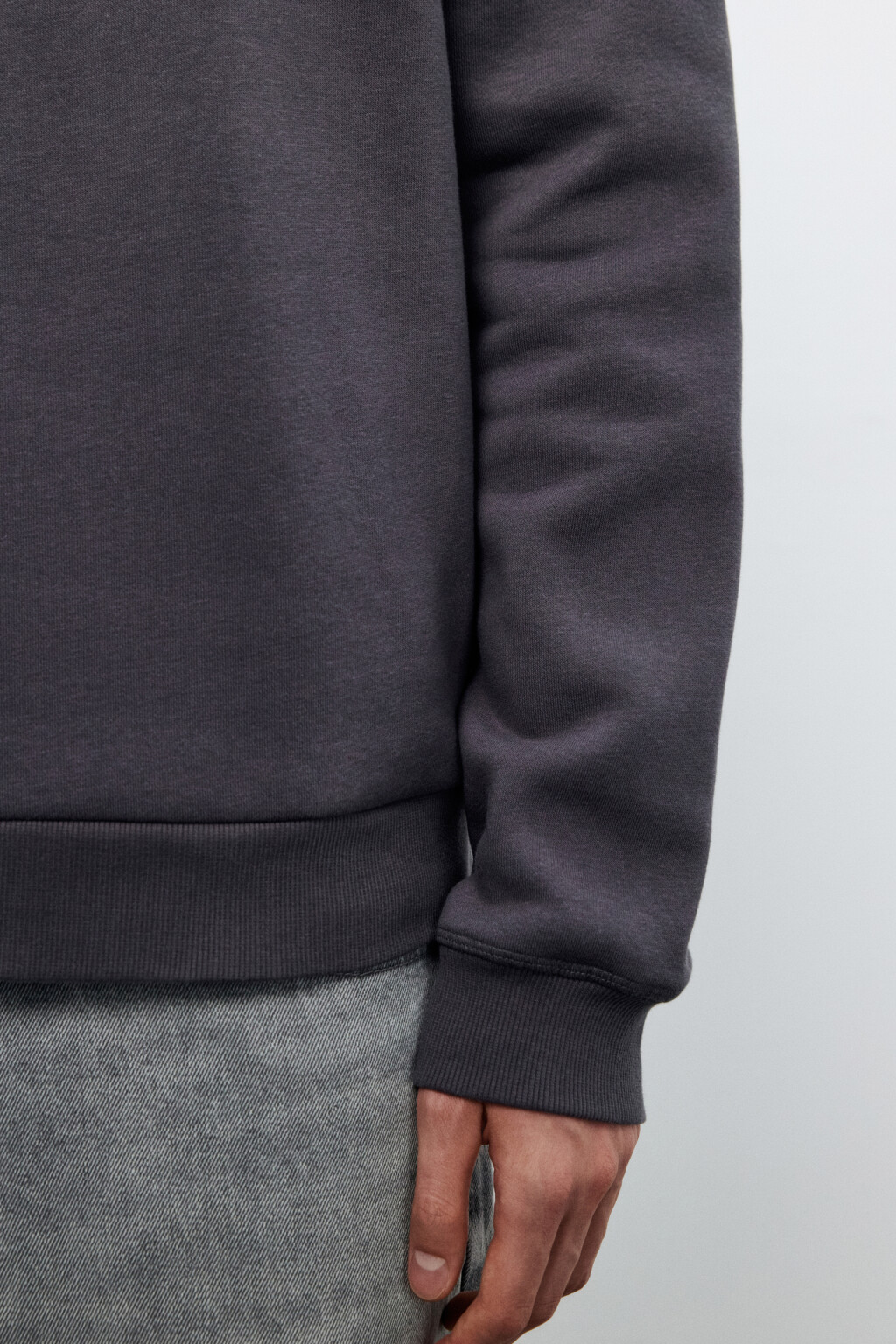 Толстовка half zip из футера - цвет серый - 6