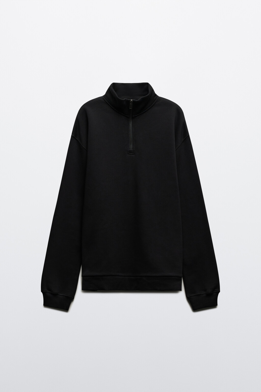 Толстовка half zip из футера - цвет черный - 8