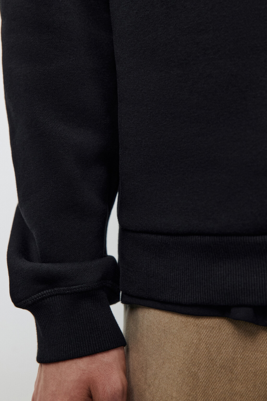 Толстовка half zip из футера - цвет черный - 6