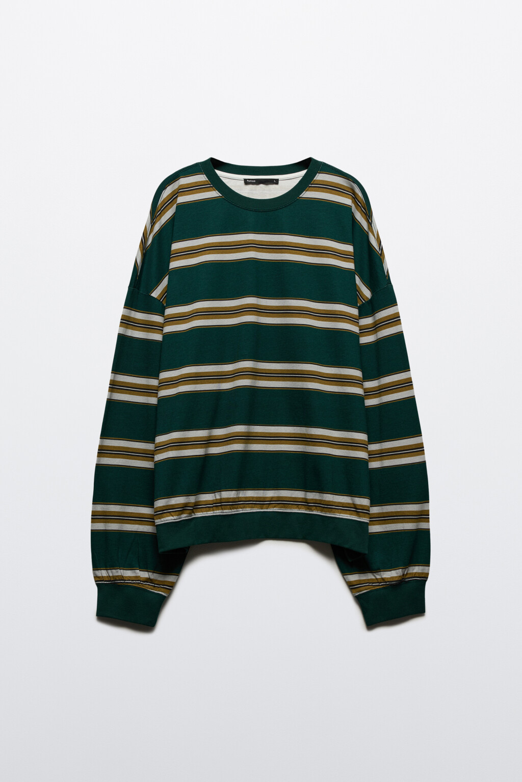 Свитшот в полоску с надписью - цвет зеленый - 7