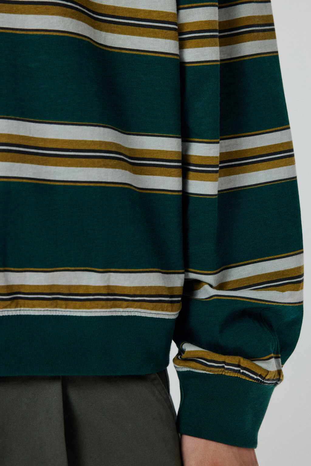 Свитшот в полоску с надписью - цвет зеленый - 6