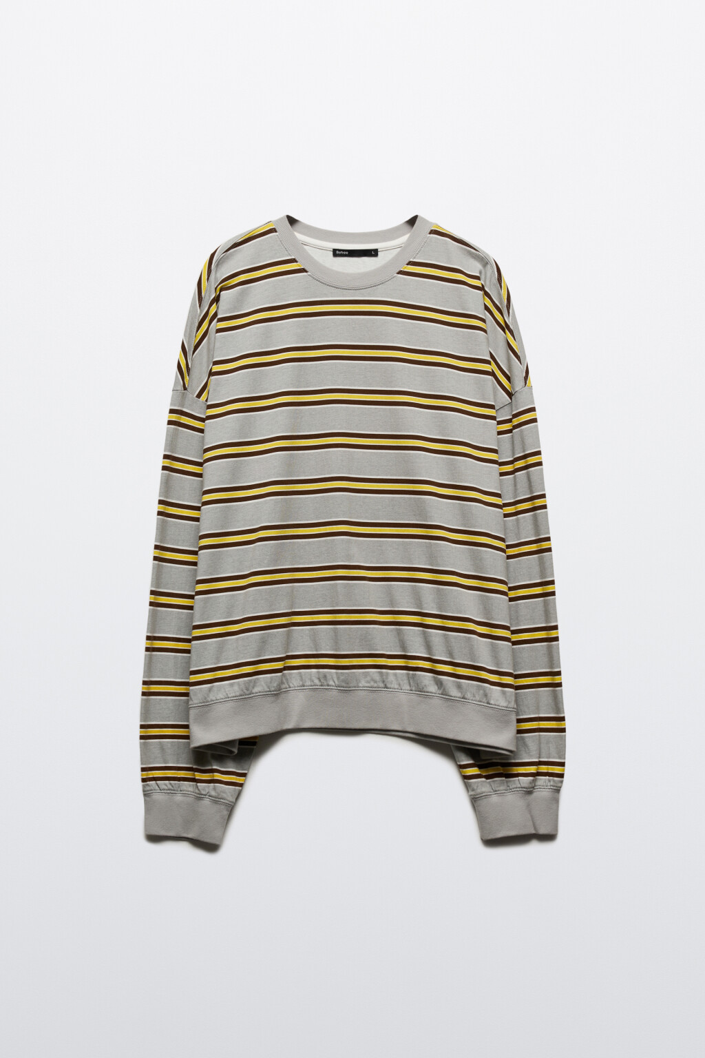 Свитшот в полоску с надписью - цвет серый - 7