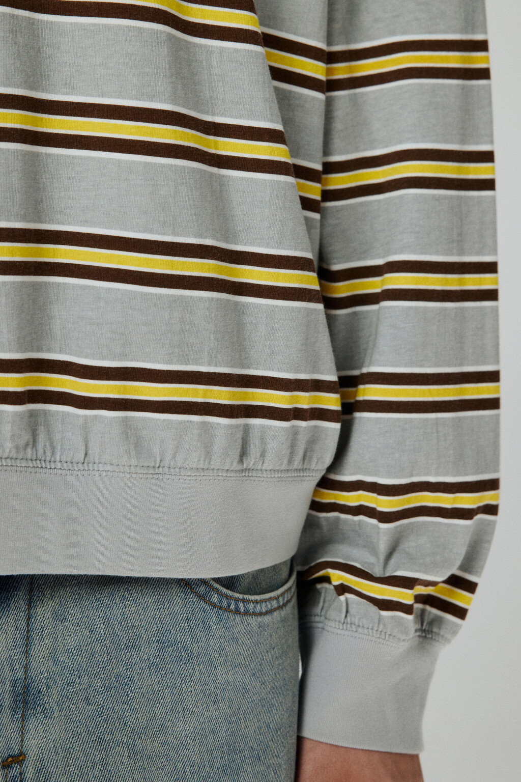 Свитшот в полоску с надписью - цвет серый - 6