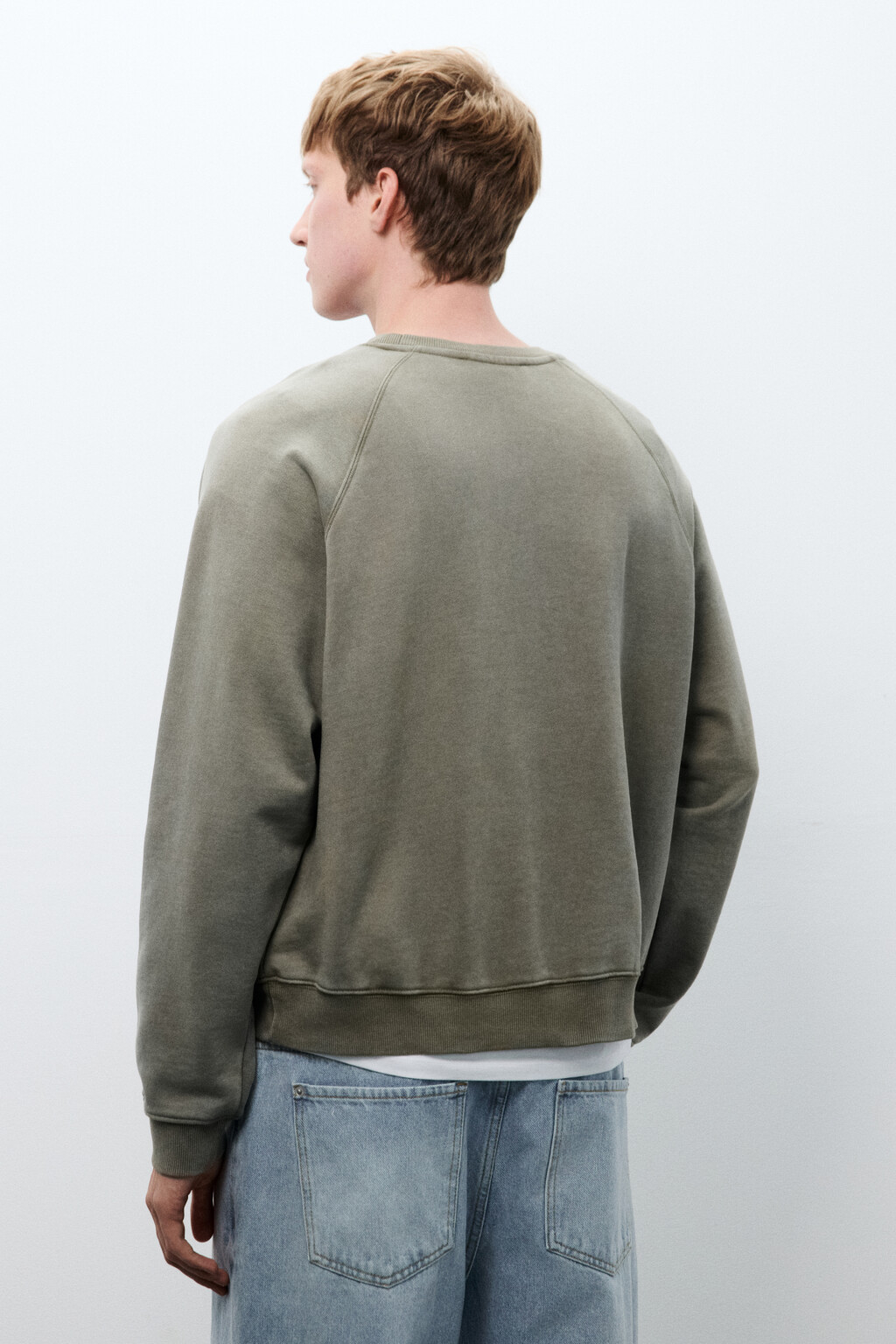 Свитшот из футера с вареным эффектом - цвет коричневый - 3