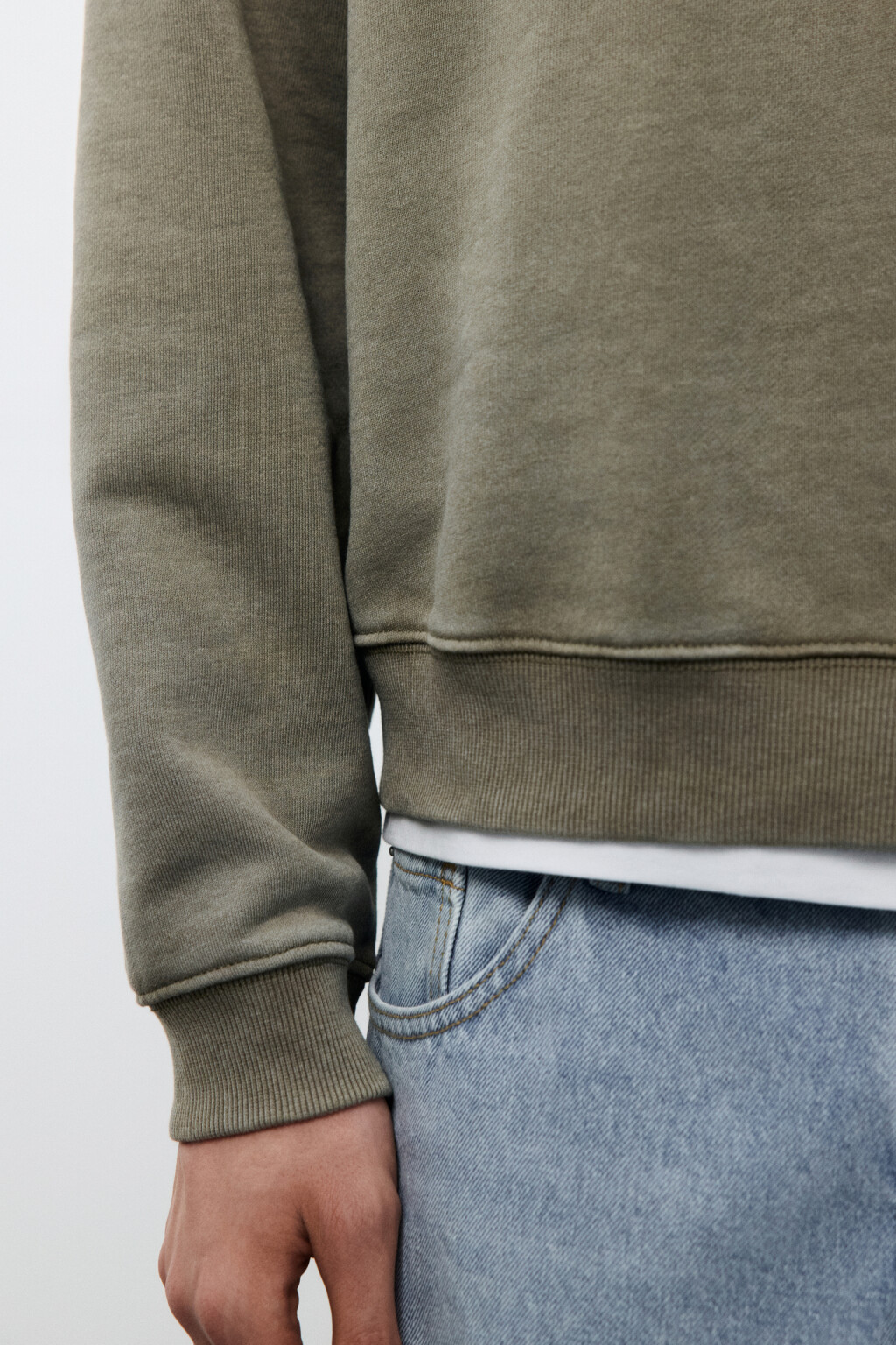 Свитшот из футера с вареным эффектом - цвет коричневый - 6