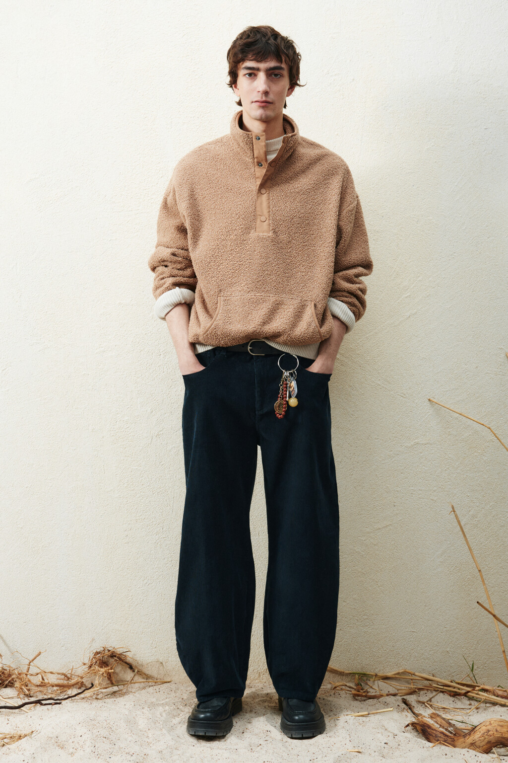 Толстовка флисовая с карманом - цвет коричневый - 4