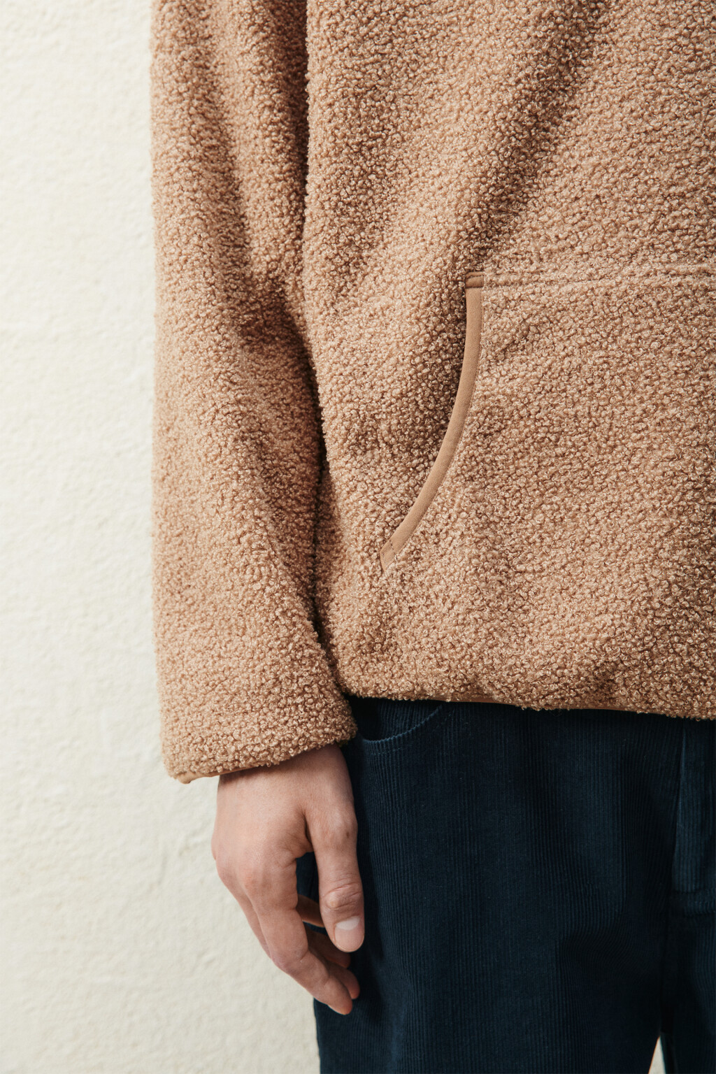 Толстовка флисовая с карманом - цвет коричневый - 5