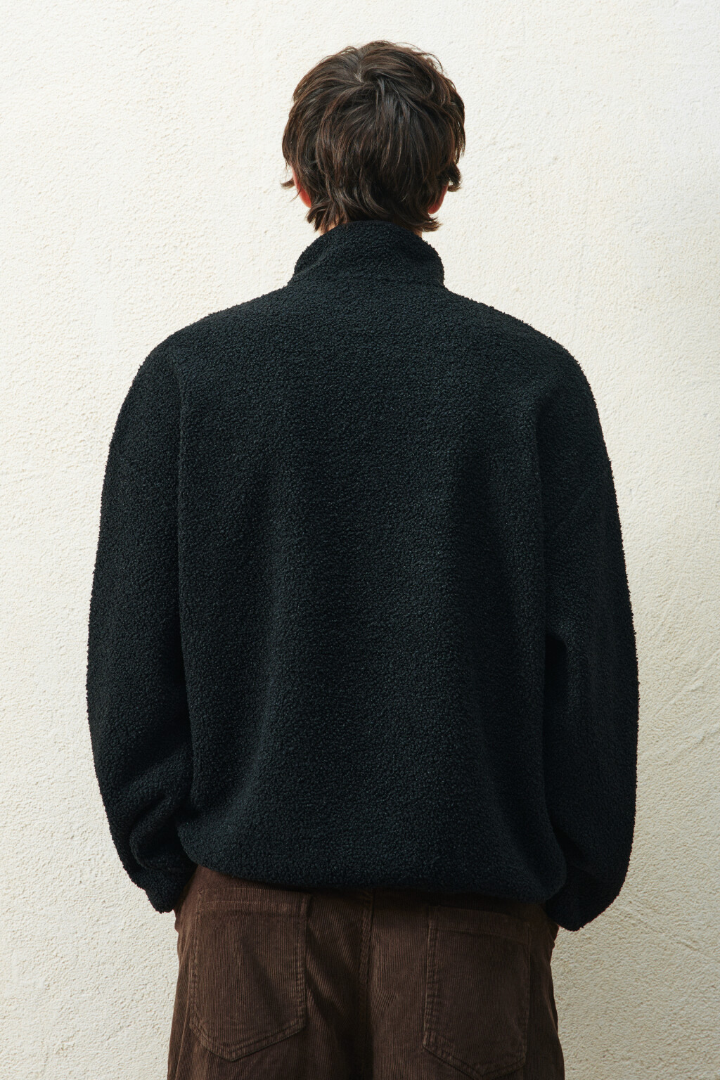 Толстовка флисовая с карманом - цвет черный - 4