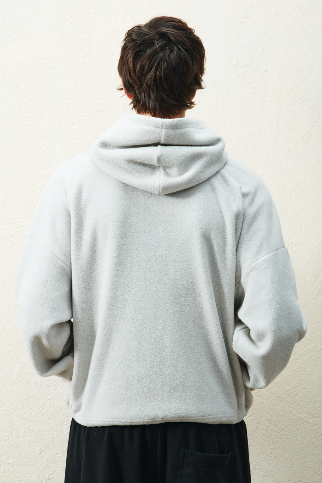 Худи-зипка флисовая с капюшоном - цвет белый - 3