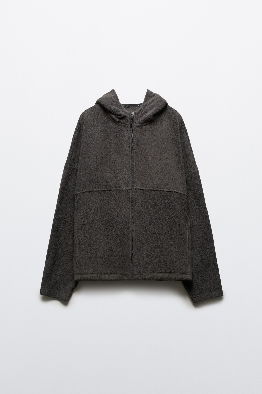 Худи-зипка флисовая с капюшоном - цвет серый - 8