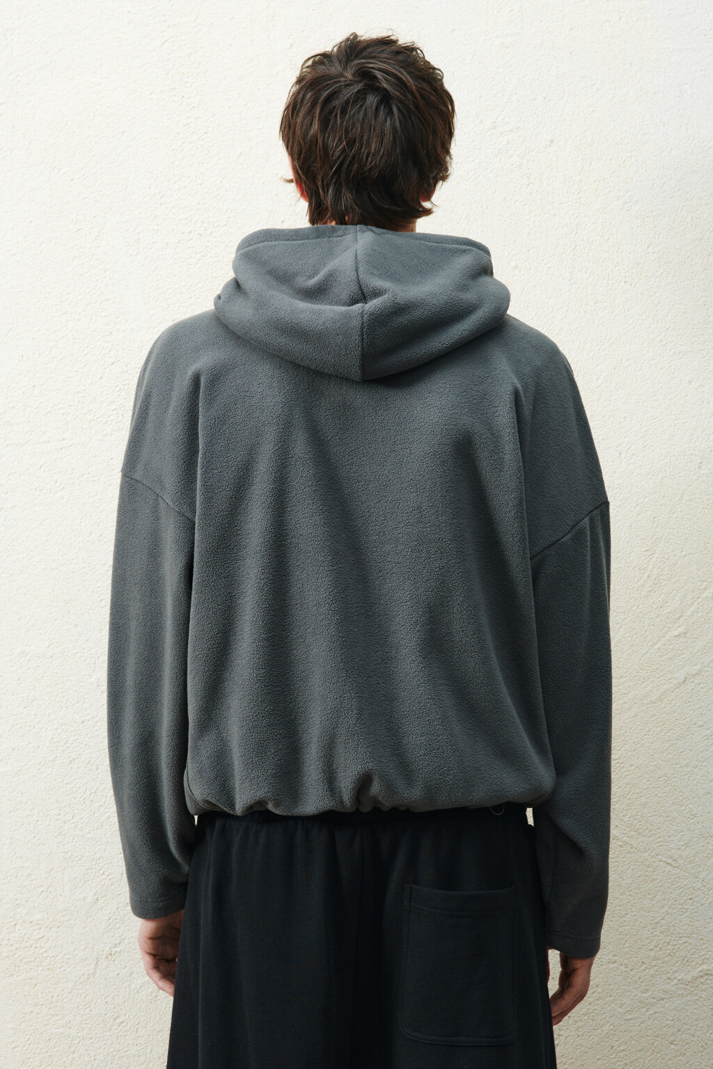 Худи-зипка флисовая с капюшоном - цвет серый - 4