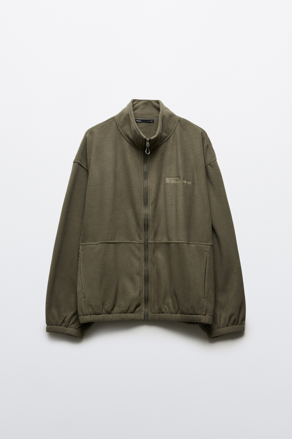 Худи-зипка флисовая с надписью - цвет зеленый - 8