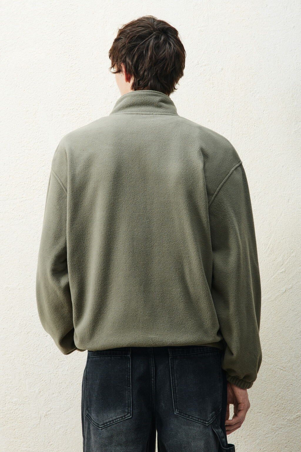 Худи-зипка флисовая с надписью - цвет зеленый - 3