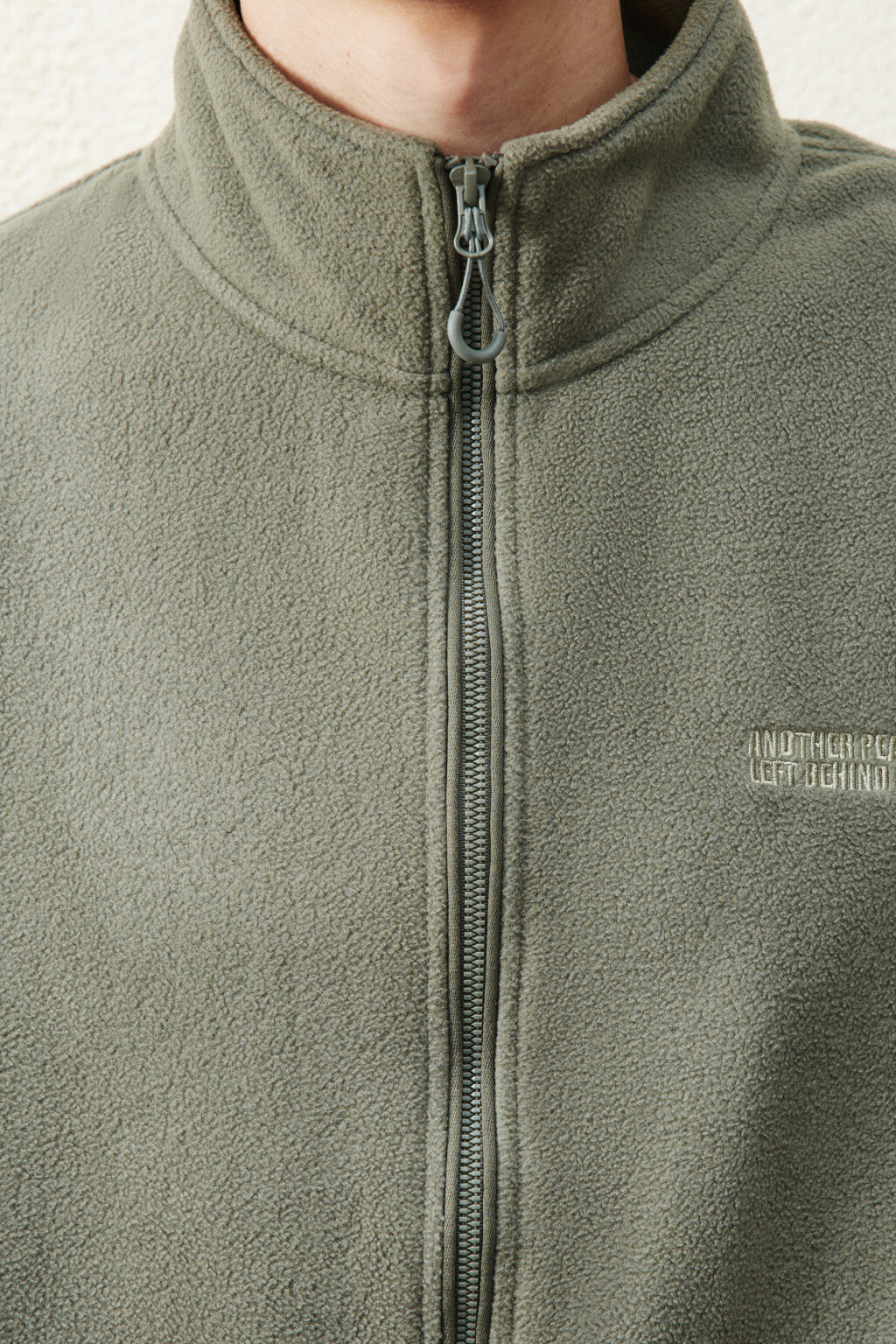 Худи-зипка флисовая с надписью - цвет зеленый - 5