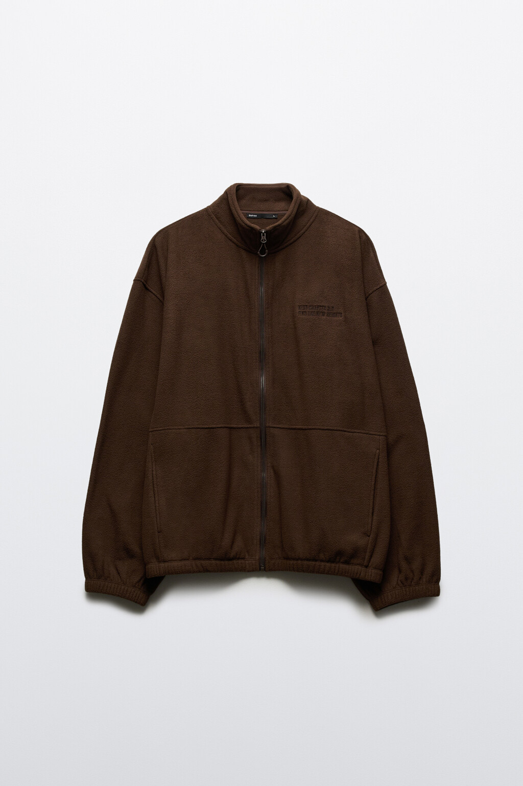 Худи-зипка флисовая с надписью - цвет коричневый - 8