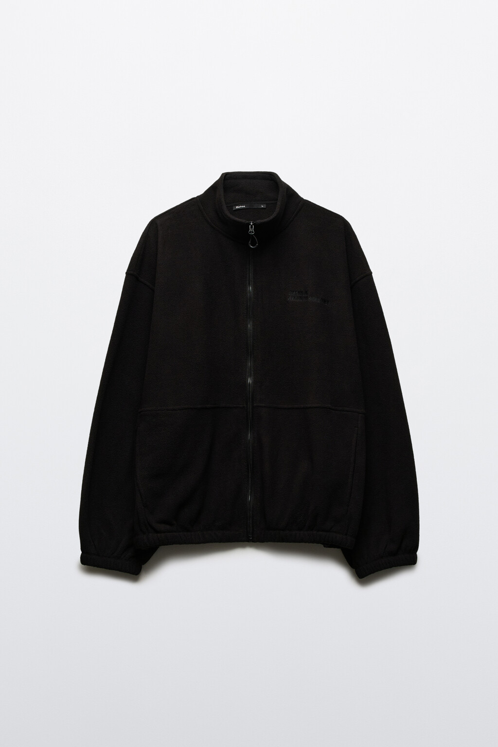 Худи-зипка флисовая с надписью - цвет черный - 8