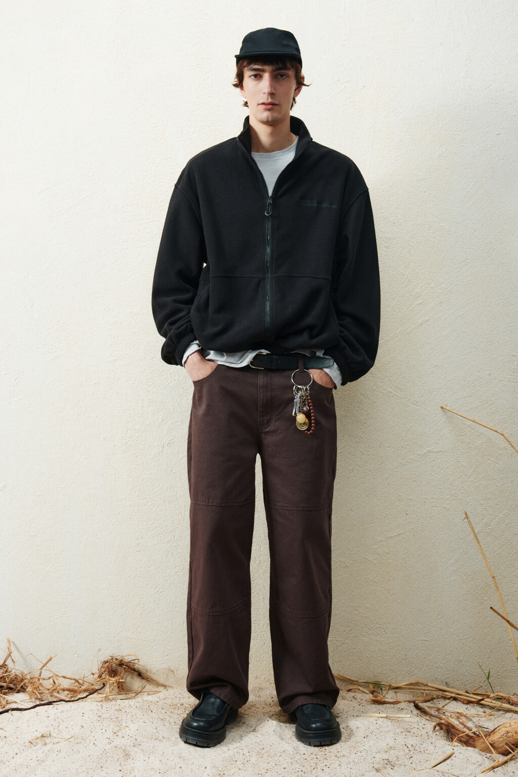 Худи-зипка флисовая с надписью - цвет черный - 4